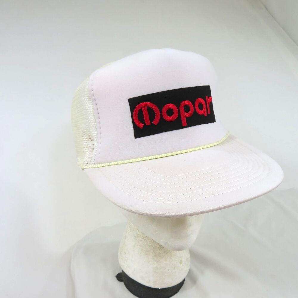 Mopar Dodge Cap Hat Golf Rope Trucker White Adjustable Snapback Nissun